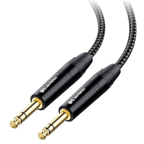 Cable Matters Premium Braided Balanced 1/4 Inch TRS Cable 15 ft (1/4 to 1/4 Cable)