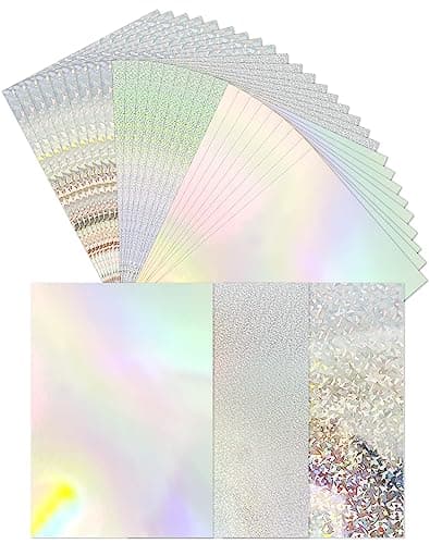 Cinvo 30 Pack Metallic Holographic Card Stock Shiny Iridescent A4 Thick Cardstock Mirror Paper Sheets Reflective Board for Cardmaking Scrapbook Poster Cardboard Party Decor DIY85 x 11 3 Designs