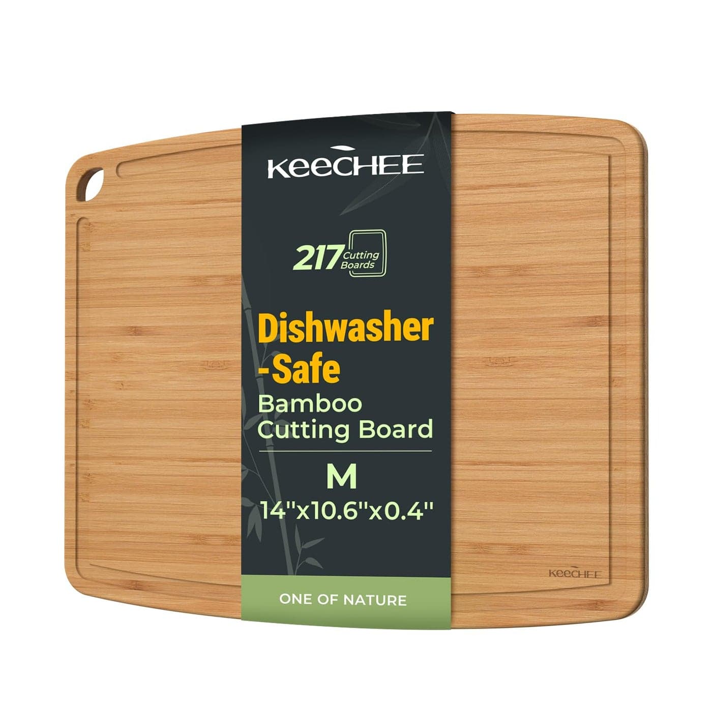Keechee Dishwasher Safe Bamboo Cutting Board Lightweight Durable Wood Cutting Board Reversible with Juice Groove Easy to Store Clean Ideal Kitchen Gift for Home Cooks