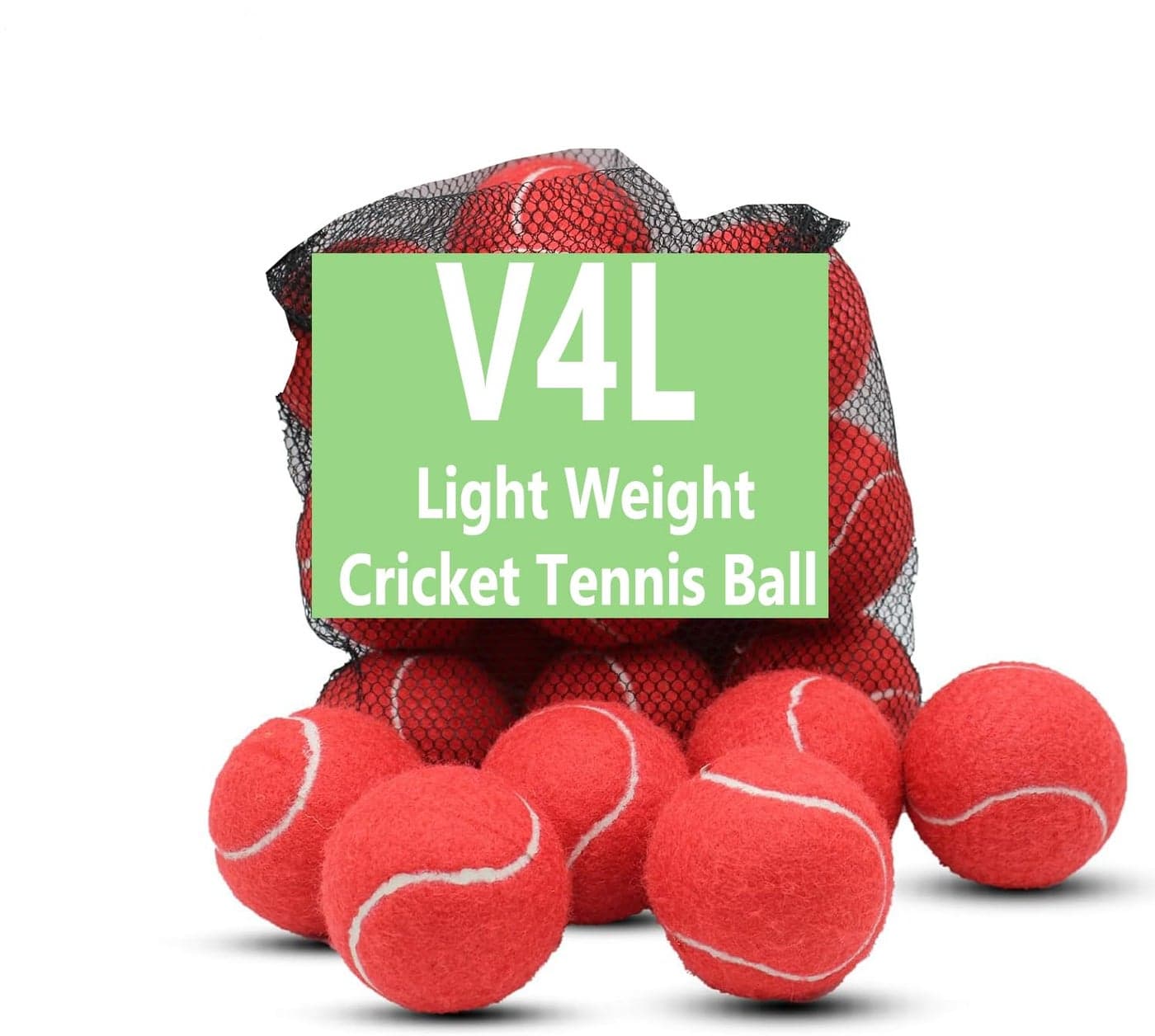 V4L Multifunctional Red Balls for Tennis and Cricket - Perfect for Age upto 12year pack of 3