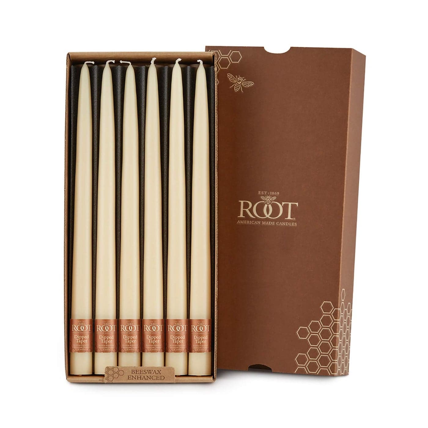 Root Candles Smooth HandDipped 12Inch Dinner Candles 12Count Buttercream