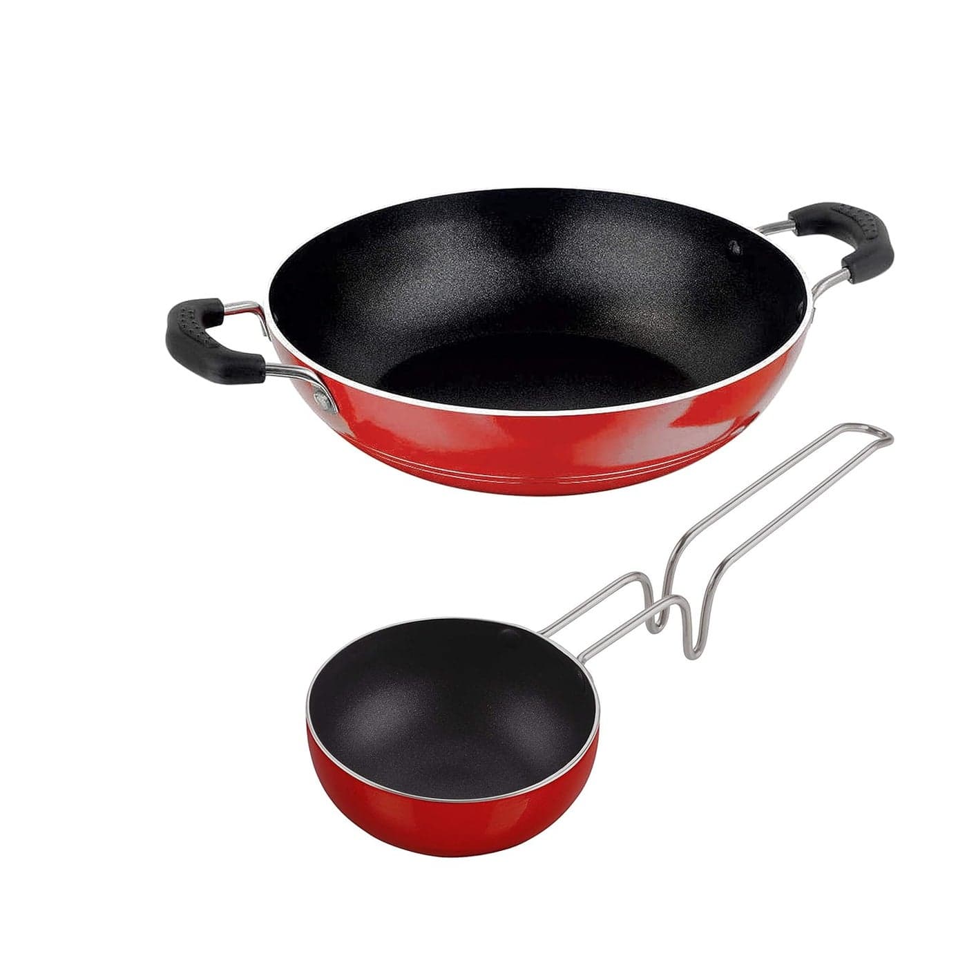 NIRLON Nonstick 3 Layer Non-Stick Combo cookware Set Vagharia -11cm & Kadhai 2.5 Litre