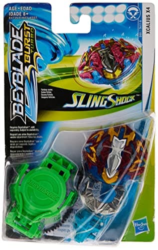 Beyblade Burst Turbo Slingshock Xcalius X4 Starter Pack Battling Top and RightLeftSpin Launcher Age 8