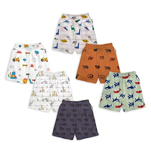 Tinchuk Boys & Girls Regular Shorts (Pack of 6) (2148668557783_Multicolored_2-3 Years)