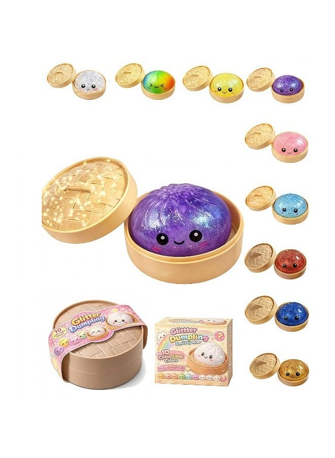 Giant Dumpling Stress Ball, Big Soft Steamed Bun Fidget Toy with Steamer, Helps with Stress Relief Squeeze Ball for Kids & Adults