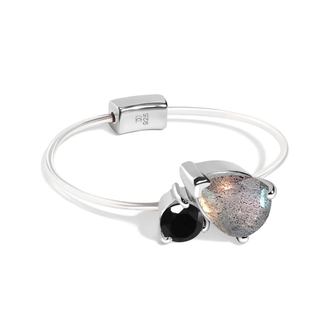 Moon Magic Amethyst Citrine Quartz Ruby Obsidian Labradorite Floating Gem Toi Et Moi Rings for women with Stretchy Invisible Band 925 Sterling Silver 18K Rose Yellow Gold Birthstone Rings