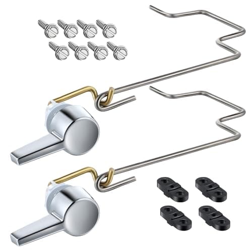 Dreyoo Pressure Assist Toilet Lever Compatible with 7382540020A Left Hand Trip Lever Compatible with American Standard Pressure Assisted 4086 Toilet Tank Polished Chrome 2 Pack Left Hand