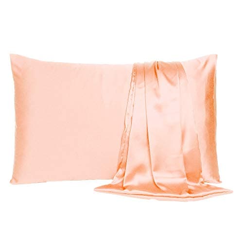 Oussum Satin Pillow case Soft & Comfortable Silk Pillowcase Solid Pillow Cover Single Pcs with Free Scrunchie (Gossamer Pink, Regular Size (18"x27")
