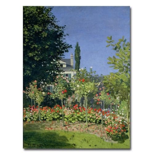 Trademark Art Claude Monet Flowering Garden at Sainte-Adresse 1866 Canvas Artwork, 18 by 24-Inch