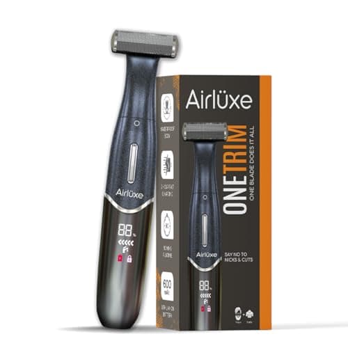 Airluxe Electric Hair Trimmer for men | 100 Min Runtime | Digital Display | Body & Beard hair trimming machine for man | One Blade design | Fully Waterproof | 1 Year warranty