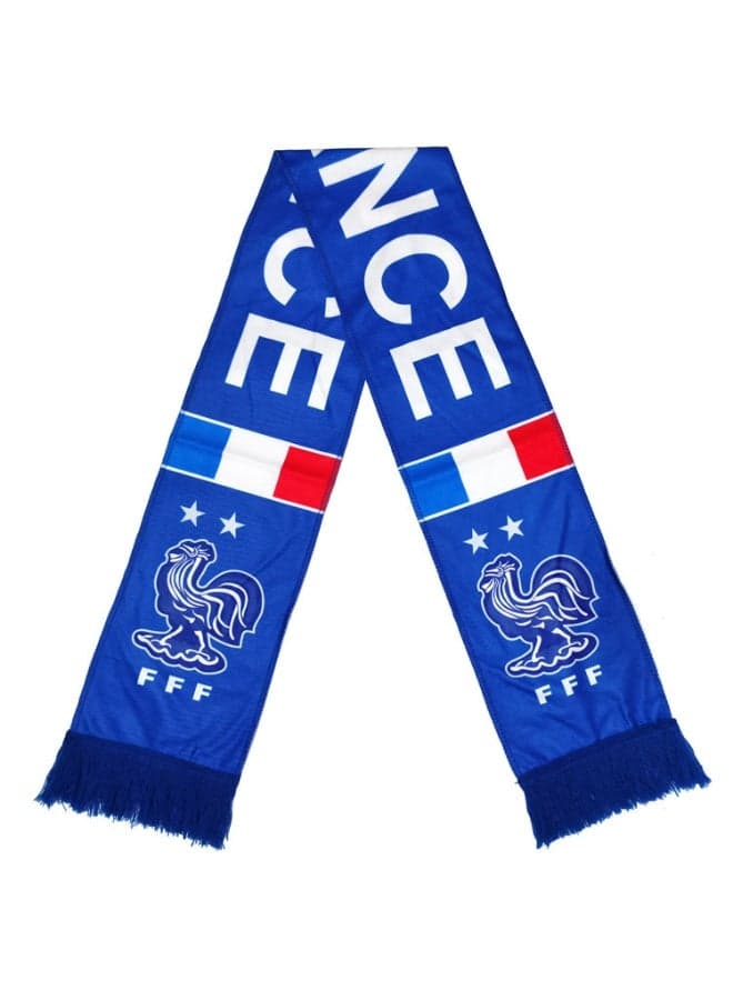 2026 World Cup Football Scarves France Champions Stars Soccer Scarf - Official Style FFF Blue Fan Scarf with French Flag Stripes for Match Day