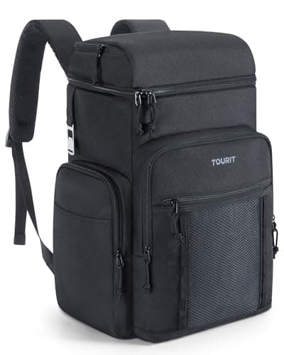 TOURIT Waterproof Cooler Backpack 30 Cans Insulated Leakproof Portable Cooler Bag Beach Travel Camping Picnic Hiking Black