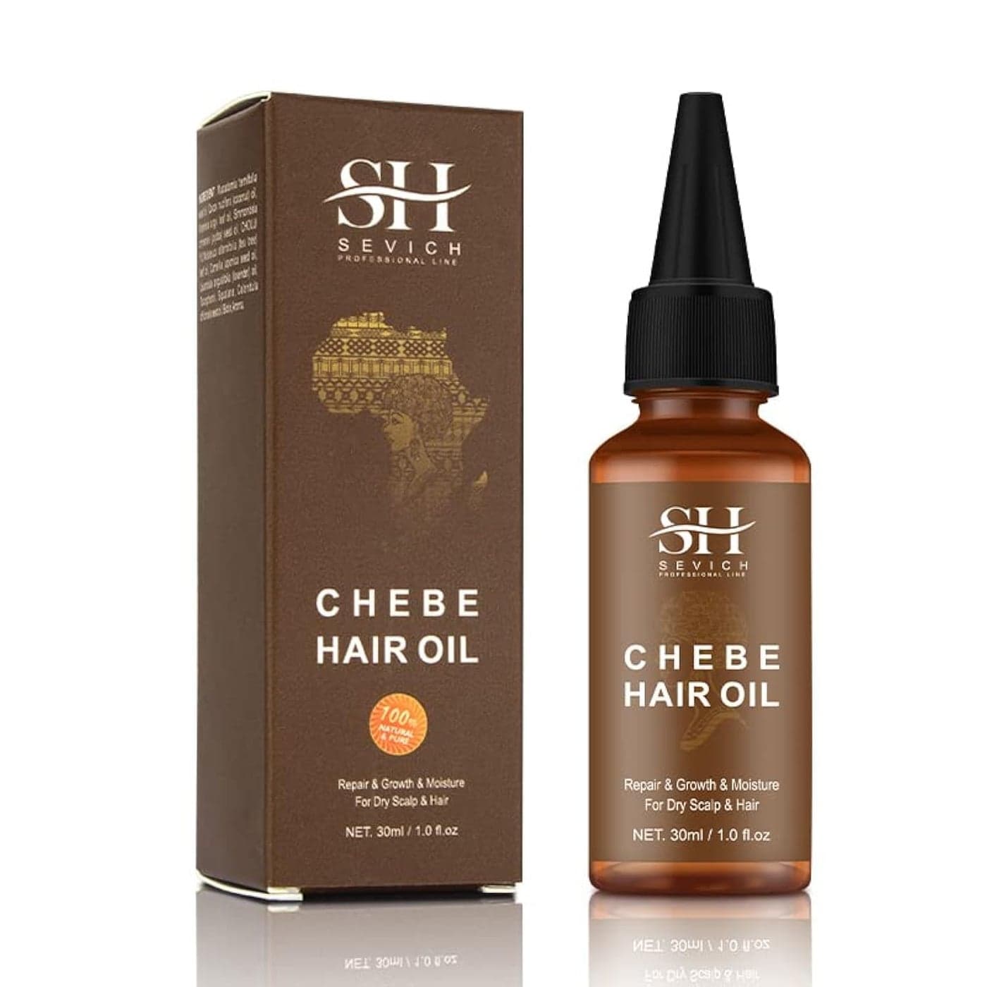 100 Naturals Chebe Hair Oil SEVICH African Chebe Powder Serum Hair Loss Treatments Repair Damaged Moisture Hair Regrowth Treatments 30ml