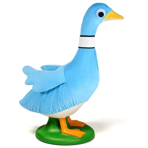 JcHrmers Back to School Porch Goose Outifts Blue Pigeon Goose Clothes for 23 Inch Cement Plastic Goose Statue for Graduation World Book Day for Library School Classroom Outdoor Lawn Decor