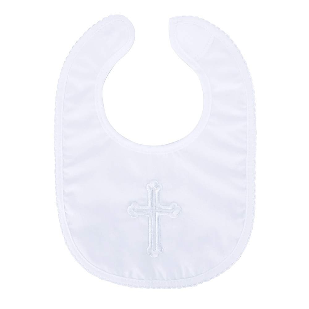 ESTAMICO Infant Baby Boys Girls Christening Baptism Outfits Embroidered Cross Bib