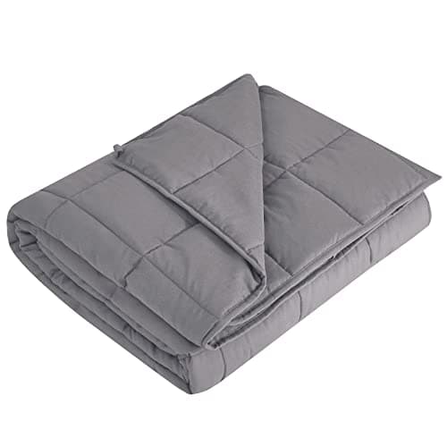 L'AGRATY Weighted Blanket - 60"x80" 17lbs Cooling Breathable Heavy Blanket Microfiber Material with Glass Beads for Adult All-Season Summer Fall Winter Soft Thick Comfort