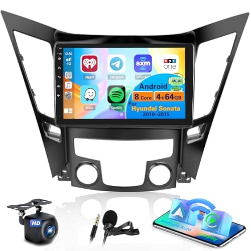 Inefala 8 Core 4+64G Radio for Hyundai Sonata 2010-2015 Android 15 CarPlay Stereo Upgrade 9" Touch Screen Android Auto Bluetooth GPS 59UI AHD Backup Camera