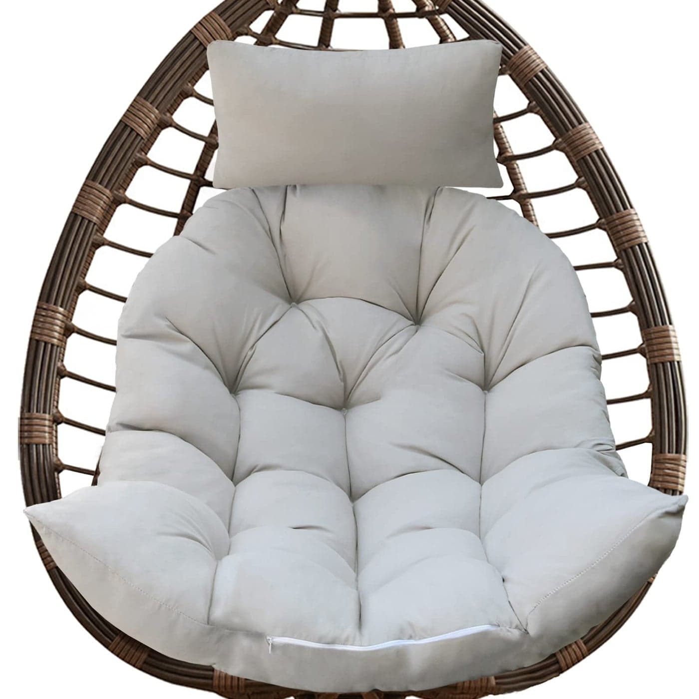 Bextile Hanging Basket Seat Cushion Thicken Hanging Egg Chair Cushion Washable Hanging Basket Chair Cushion Basket Egg Chair Cushion with Headrest A