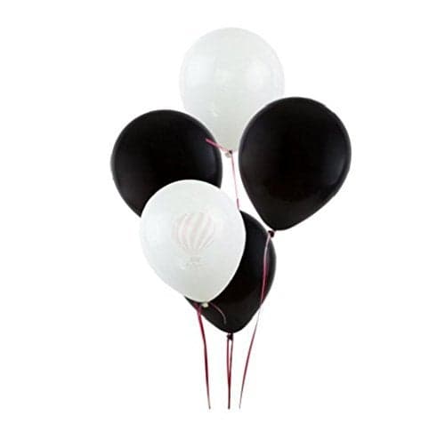 HK balloons® (Pack of 50) Black & White Birthday Balloons for Decoration