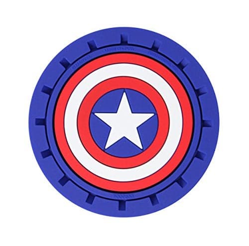 Plasticolor 000653R01 Marvel Captain America Auto Car Truck SUV Cup Holder Coaster 2Pack BLUE
