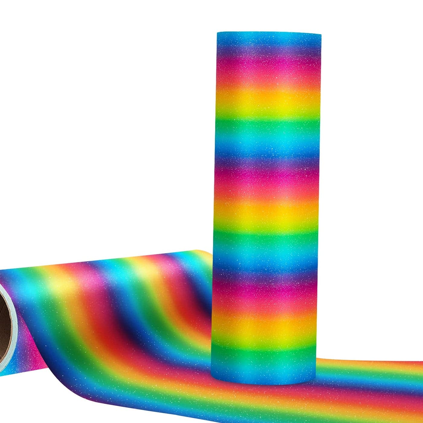 Shimmer Craft Adhesvie Vinyl Roll 12 x6FT Glitter Rainbow Permanent Adhesive Vinyl for Crafts Lettering Scrapbook
