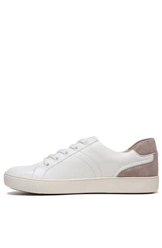 Naturalizer Womens Morrison Comfortable Lace Up Fashion Casual SneakerWhite Leather Taupe12 M US
