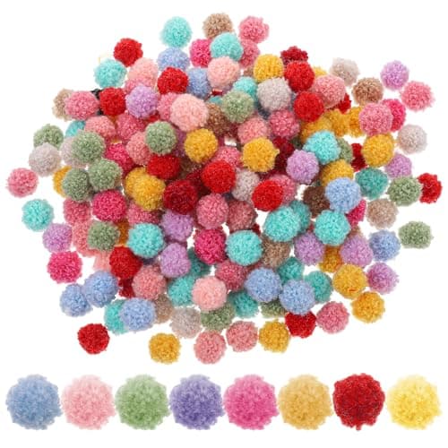 Nogeqi 200PCS Colourful Pompoms for Crafts 15cm059inch Mini Pom Pom Balls Soft Puff Balls for DIY Arts Craft Making Decorations Supplies Multi Colors