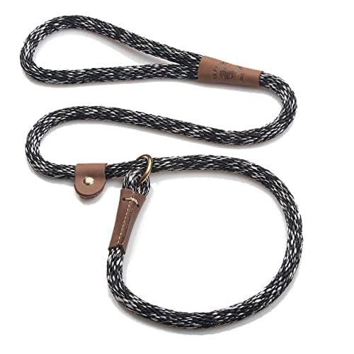 Mendota Pet Slip Leash - Dog Lead and Collar Combo - Made in The USA - Salt and Pepper, 1/2 in x 6 ft - for Large Breeds