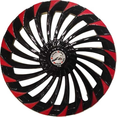 WolkomHome car Wheel Cap, Hub Cap Wheelcover Wheel Cover 15 Inch Universal for All 15 inch Wheel Size Cars Turbain Red Black Set of 4 pc Best car Accessories (Available in 12,13,14,15,16 Inch)