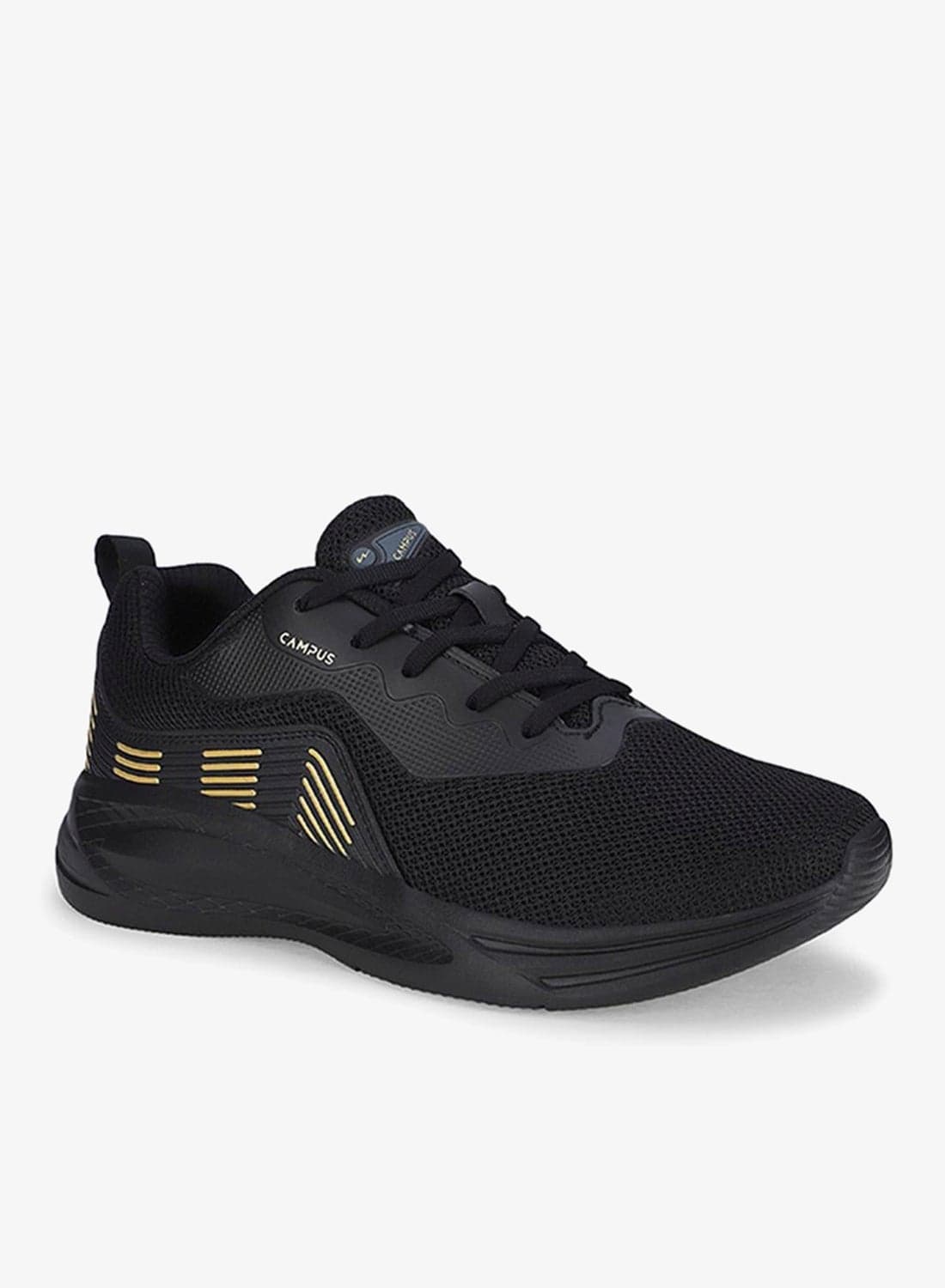 Men Ivan Die Cut Eva Lace-Up Running Shoes-Black