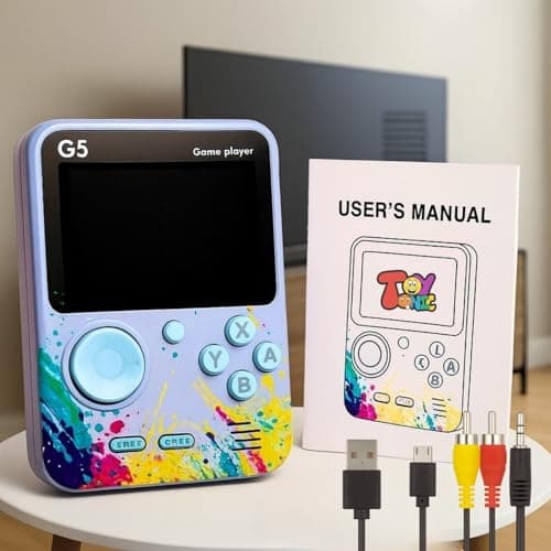 TOYTONIC G5 Handheld Game Console for Kids, Retro Gaming Device with 3.0" HD Screen, Built-in 500 Classic Games, AV Output, Random Color – Portable Game Player for Boys & Girls, Multicolour
