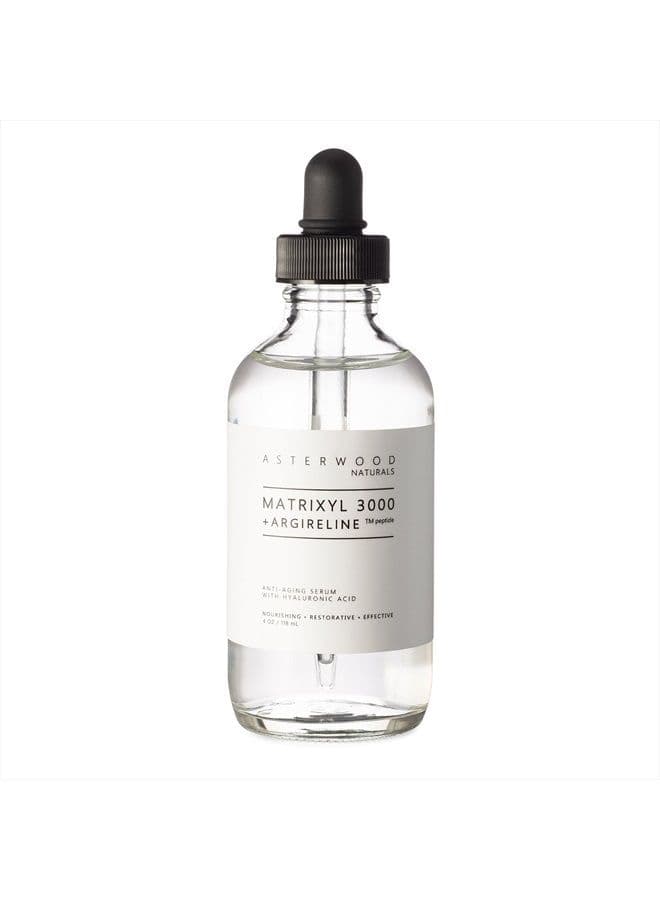 Asterwood Matrixyl 3000 + Argireline + Hyaluronic Acid Organic Serum for Face; Anti-Aging Face Serum, Anti-Wrinkle Serum, Facial Skin Serum Skin Care Products, 118ml/4 oz