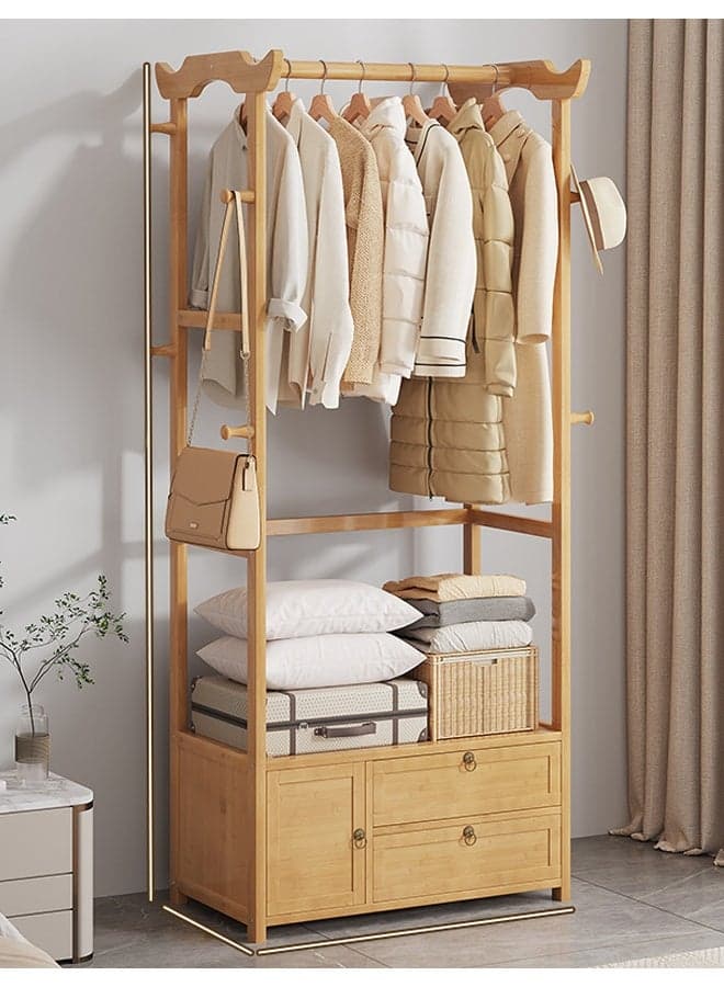 Coat Rack Hanger Log Floor Style Multifunctional inside Bedroom Brown 174*30*80cm