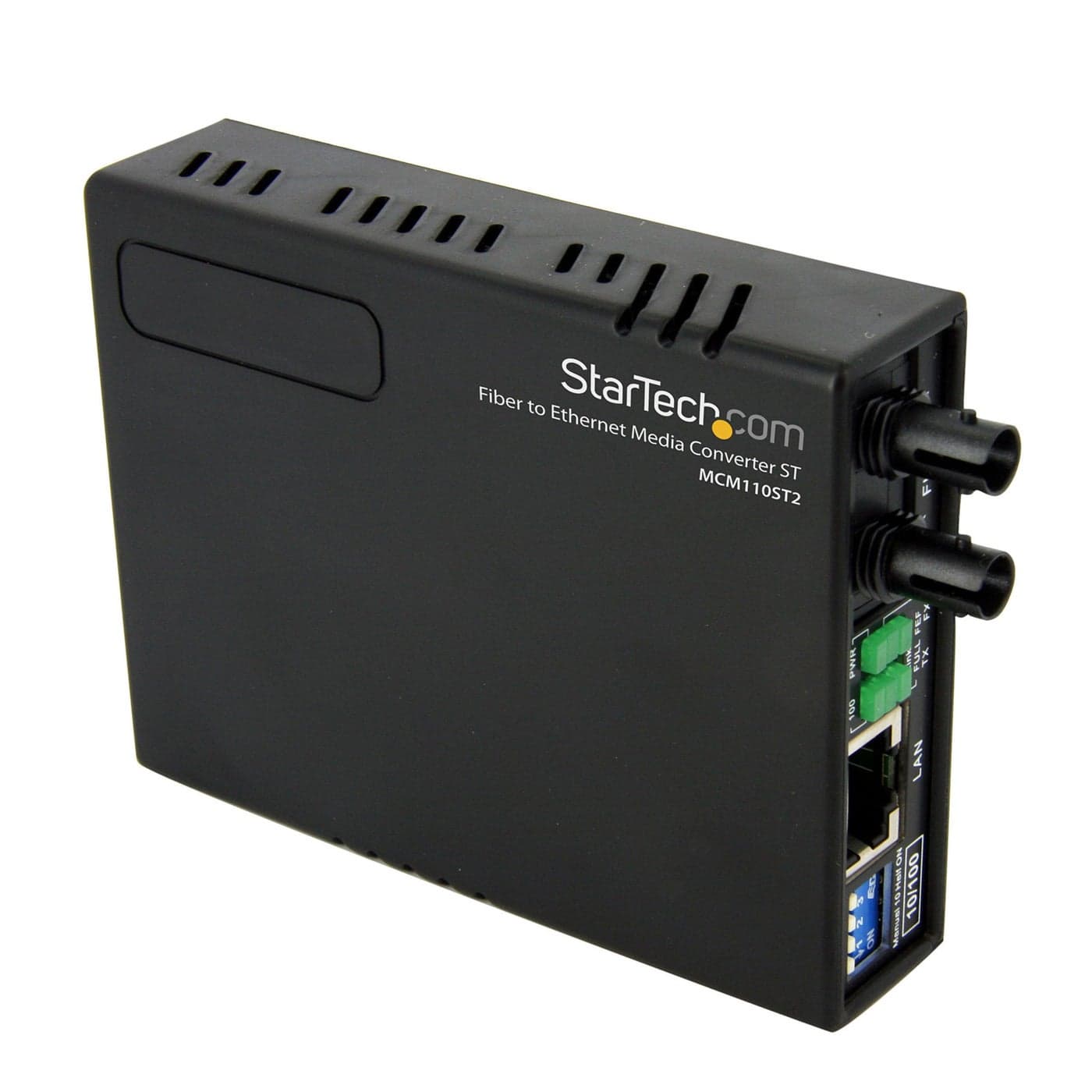 StarTech.com 10/100 Mbps Ethernet to Fiber Optic Media Converter - ST Multimode - 1310nm - 2km - Full/Half Duplex , TAA (MCM110ST2)