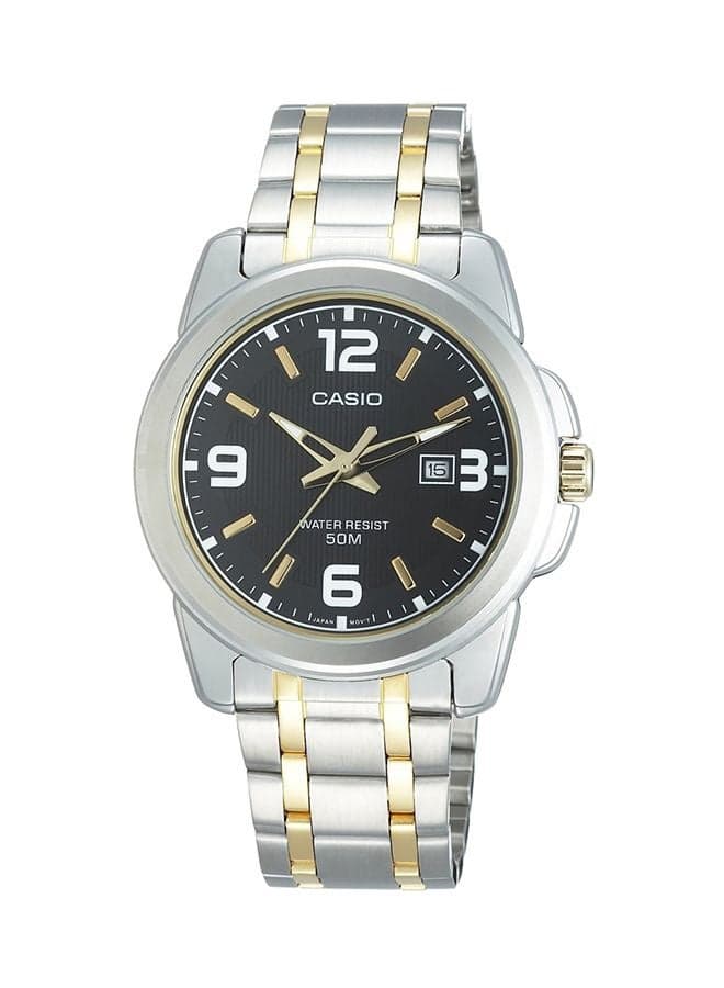 Men Enticer Stainless Steel Analog Quartz Watch MTP-1314SG-1AVDF - 46 mm - Silver/Gold