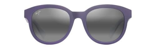Maui Jim Unisexs Ihupani AF Polarized Round Sunglasses Matte Dark Violet WPurple IntNeutral Grey Polarized Large