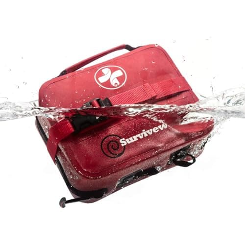 Surviveware Waterproof Premium Survival First Aid Kit - Survival Emergency Preparedness for Travel Camping Gear, Survival Kit and Outdoor Emergencies - Survival Kit - FSA, HSA Eligible 184 Pcs