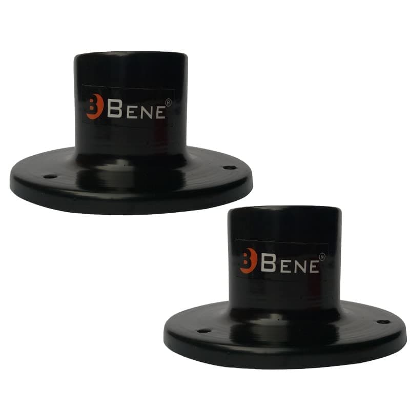 BENE Base Stand Round for Garden Lights for Home, 11 CM, Stand for Lamps Outdoor, Main Gate Lamp Base for Garden, Outdoor & Patio (Black, Pack of 2)