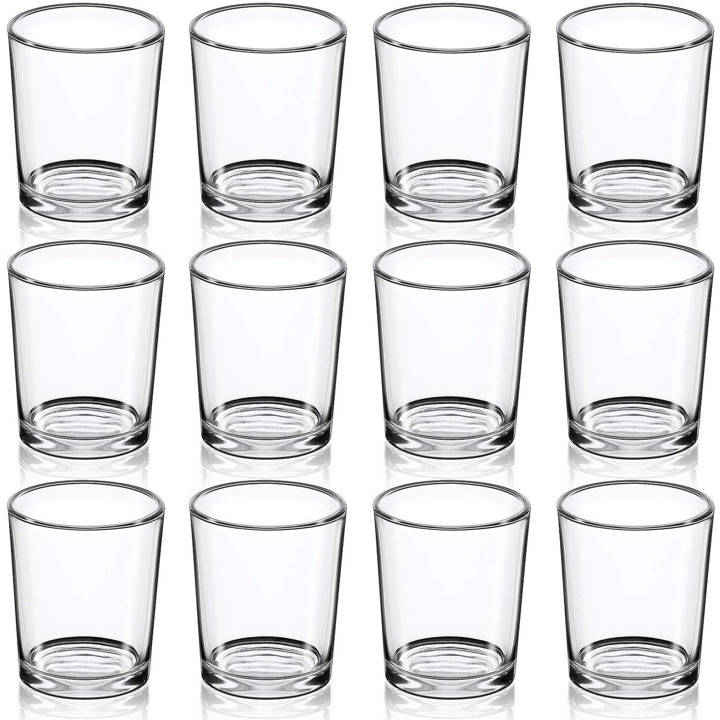 DARJEN Votive Candle Holders Set of 12 Glass Votives Holder Clear Floating Tealight Candle Holder Bulk for Table Centerpieces Wedding Decor