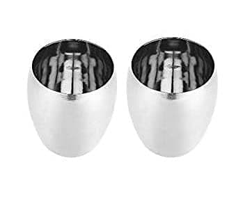 GALOOF Stainless Steel Glass Set of 6 | Unbreakable Heavy Gauge Steel Tumbler Glass Set for Drinking and Serving Water and Juice (MATKI (260 ML), Set of 6)