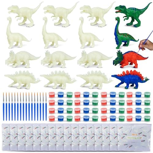 BONNYCO Dinosaur Party Favors for Kids Painting Kit Pack 16 Dinosaur Goodie Bags Stuffers for Kids 35 48 Goody Bag Stuffers Pinata Filler Classroom Prizes Return Gifts Birthday Party Boys