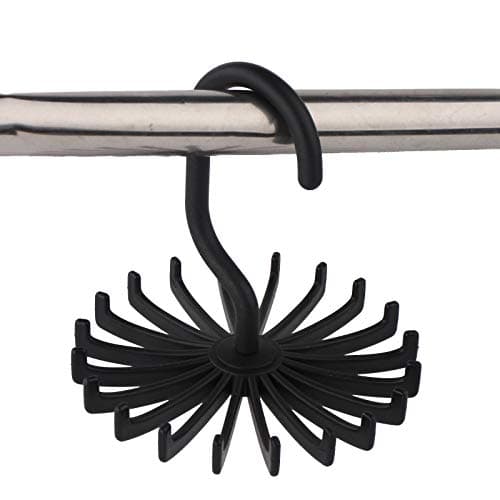 Z ZICOME 3 Pack Twirl Ties Rack Closet Organizer Tie Hanger Hook Headband Holder (Black)