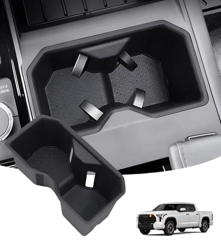 KATORN Cup Holder Inserts for Toyota Tundra 2026 2025 2024 2023 2022 Only Fits for SRSR5LimitedTRD Pro Interior Accessories TPE Cup Holders Covers Protector for 20222026 Tundra Black