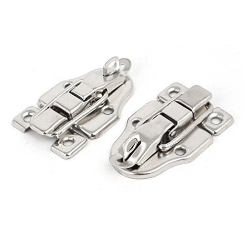 uxcell Wood Box Toolbox Cabinet Metal Spring Loaded Latches Catch Toggle Hasp (Pack of 2)
