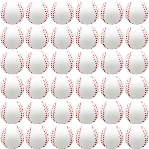 Oleitodh 60 Pcs Baseball Stress Ball 25 Inch Mini Squeeze Foam Baseball Bulk Baseballs Squishy Balls for Kids Relaxable Sports for Themed Party Favors Decoration Anxiety Relief