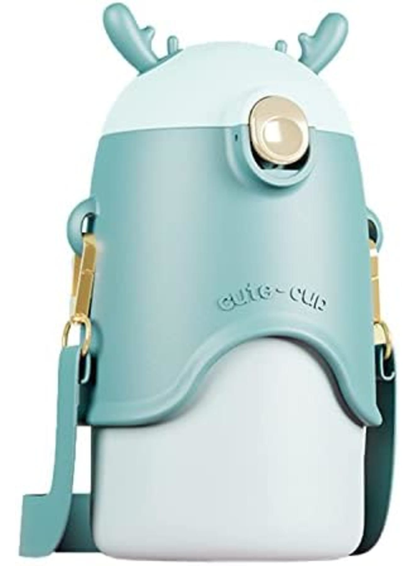 Insulated Water Bottle for Kids, 12 Ounce Stainless Steel Vacuum Insulated Kids Bottle with Straw and Shoulder Strap, Leak-Proof and Scald-Proof Cute Bottle for Kids Children Boys Girls