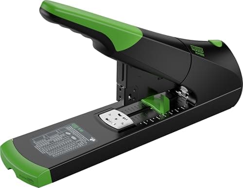 Novus B50 reNew Heavy Duty Stapler 140 Sheet Capacity Made of 81 Recycled Plastic German Engineered Adjustable Guide 25 Yr Warranty Black 0230065