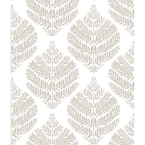RoomMates RMK11512WP Hygge Fern Damask Taupe Peel and Stick Wallpaper, Roll