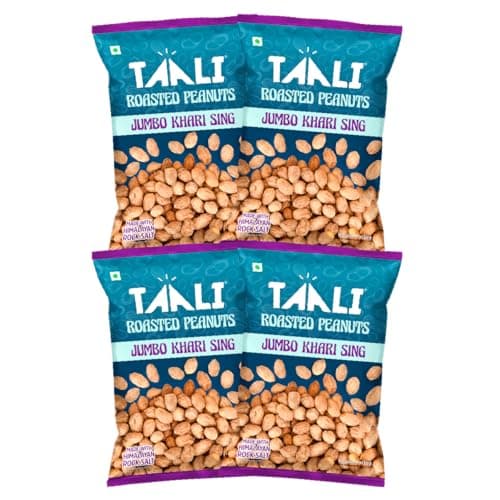 Taali Jumbo Khari Sing With Skin, 200g (Pack of 4) |Roasted Salted Peanuts with Himalayan Rock Salt, No Palm Oil, Not Fried