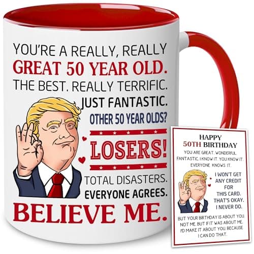 BECHUSKY 50th Birthday Gifts for Men, Women - 1976 Birthday Gifts for Men - 1976 50 Year Old Birthdays Coffee Mug - Gift for 50 Year Old Woman, Man - Turning 50th Gift for Men - 50th Terrific Present